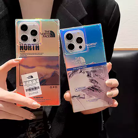 the north face square laser sunset iphone case