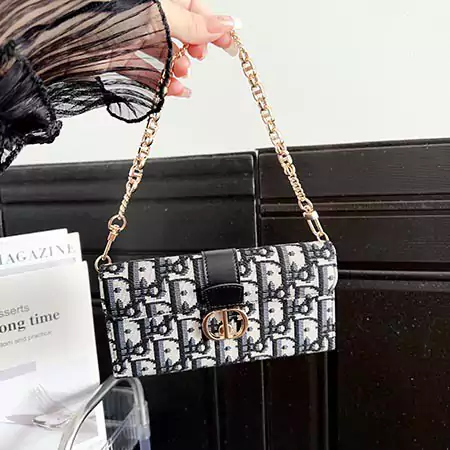 dior wallet card holder cross - body leather case with cd chain