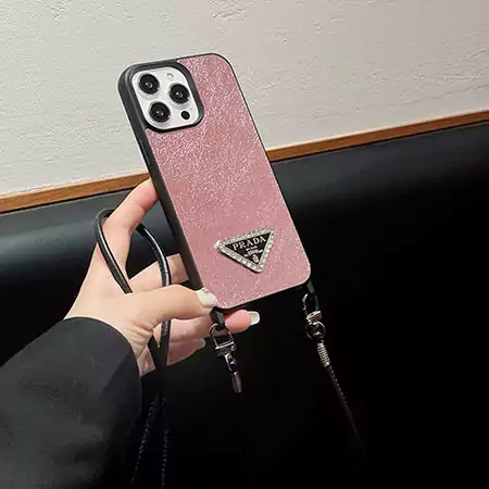 prada cross - body metal rhinestone logo iphone case