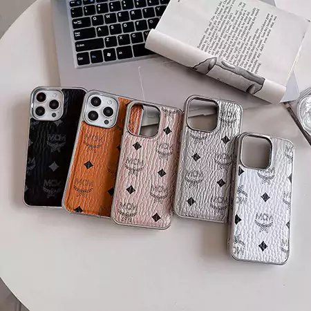 mcm electroplated silver iphone case