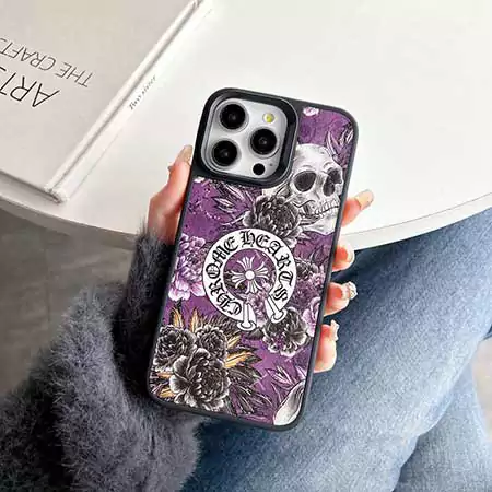 dark chrome hearts iphone case