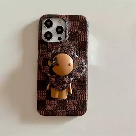 louis vuitton checkered pattern vivienne magnetic stand iphone case