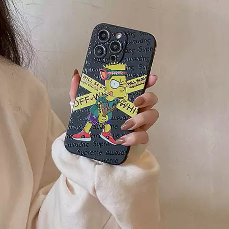 black - themed supreme x louis vuitton co - branded bugs bunny & the simpsons iphone case