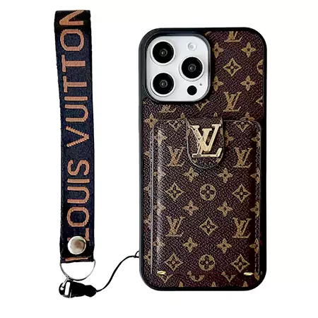 LV monogram card - holder hand strap iPhone case