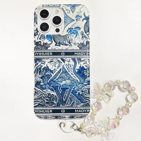 LV blue motif phone case