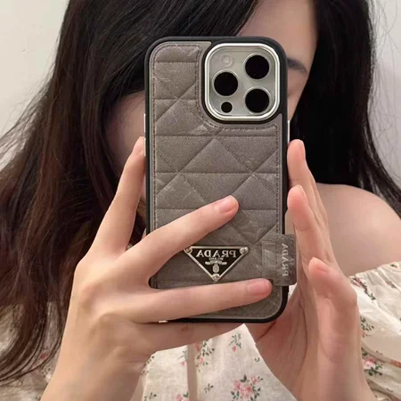 prada snow mountain velvet embossed triangle logo iphone case