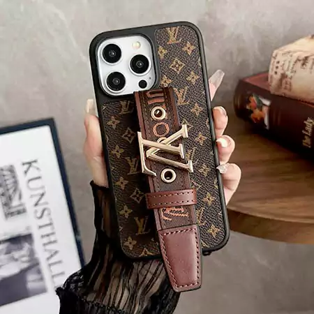 louis vuitton leather - covered belt buckle wrist strap iphone case
