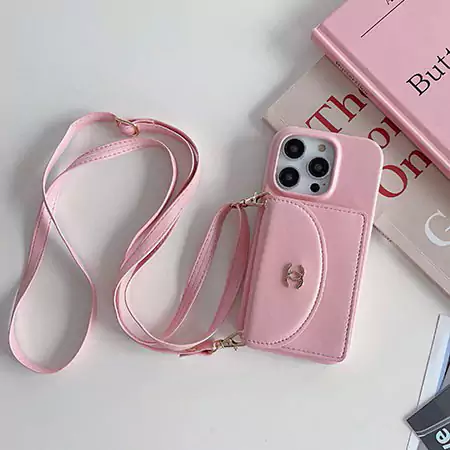 chanel crossbody cardholder metal logo iphone 16/16pro/pro max case