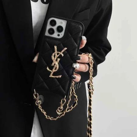 ysl quilted cross - body chain iphone case