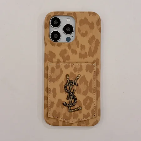 ysl leopard print card holder iphone case