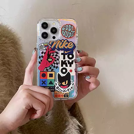 nike label cartoon anime transparent iphone case