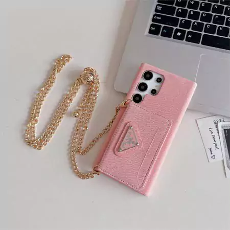 prada classic cross - grain card holder iphone case with chain strap