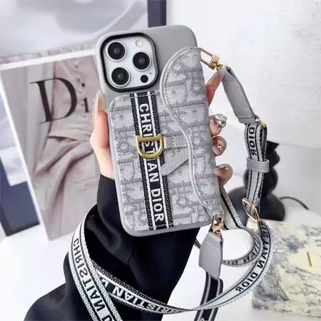 Dior - style long - strap iPhone case