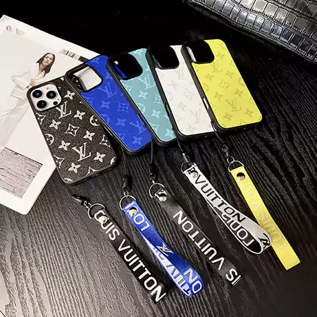 LV solid - color print hand strap iPhone case