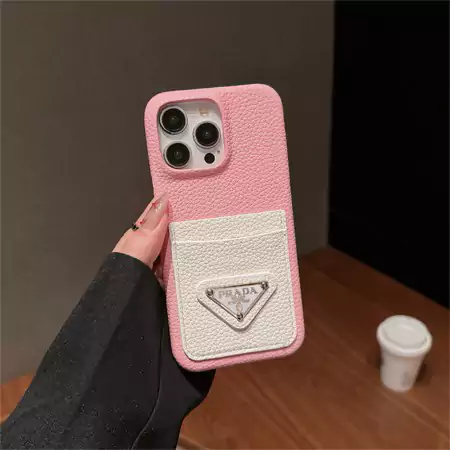 prada lychee - grain color - block card holder iphone case