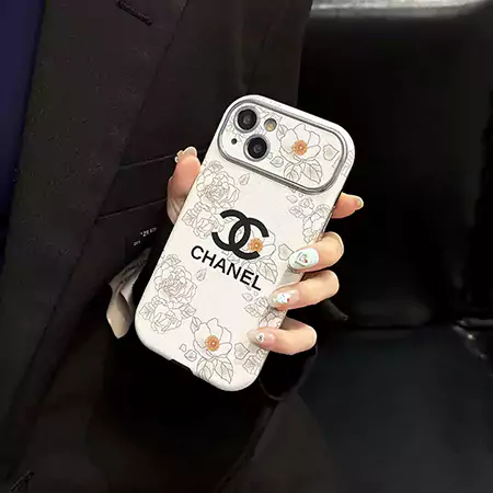 chanel large window leather laminated iphone case with rose