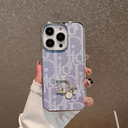 dior four - color electroplated rhinestone logo iphone case