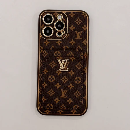 lv gucci gold rimmed gold logo card holder iphone case