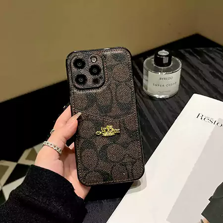coach leather card holder iphone case