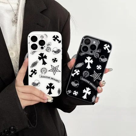 chrome hearts black and white iphone case