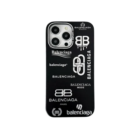 black and silver balenciaga iphone case