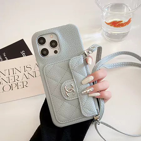 chanel card holder iphone case with lanyard