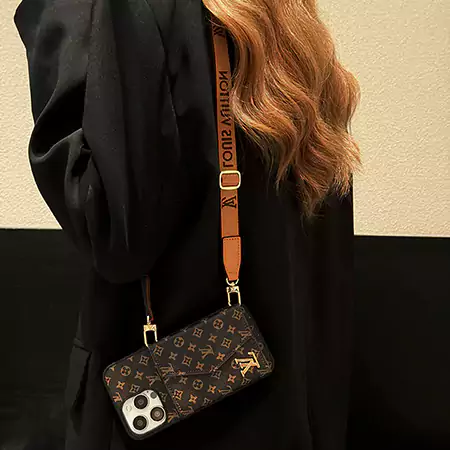 LV monogram accordion card - holder cross - body iPhone case