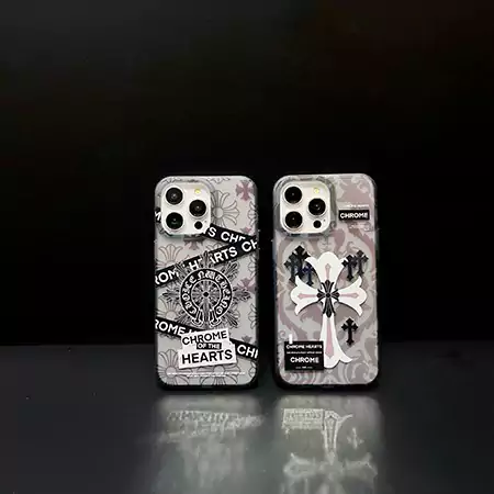 chrome hearts cross and letter stripes iphone case