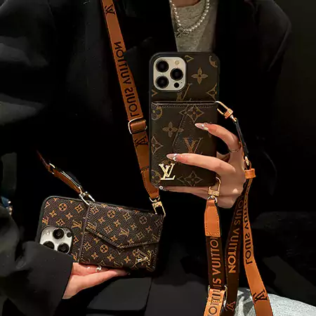 LV monogram accordion card - holder cross - body iPhone case