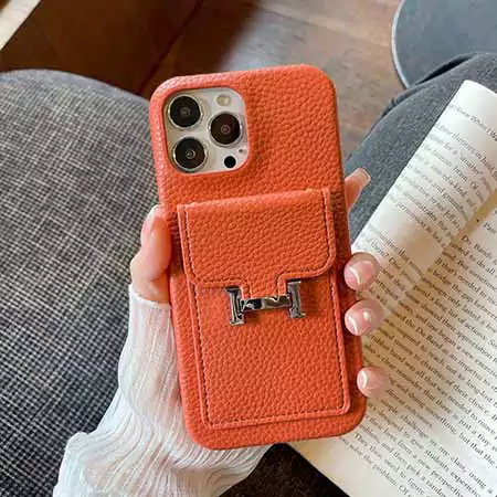 hermès pebbled leather card holder iphone 16/16pro/pro max case
