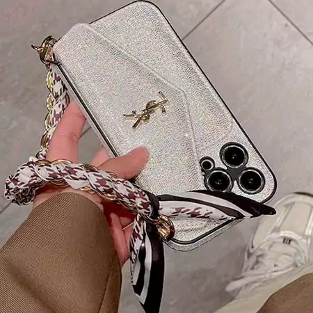 YSL metal logo phone case