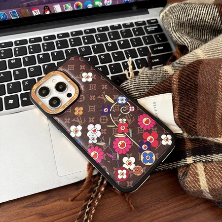 Leather sunflower LV phone case
