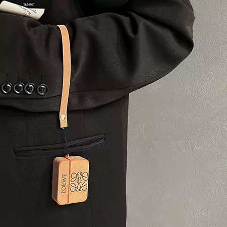 Loewe - inspired leather - textured AirPods case
