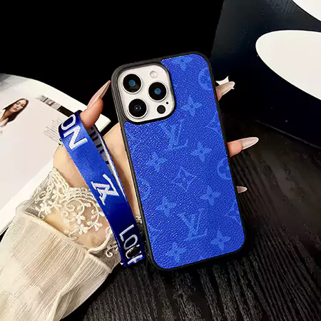 LV solid - color print hand strap iPhone case