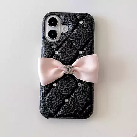 chanel quilted bow with rhinestones iphone case