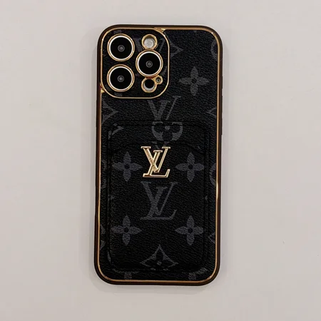 lv gucci gold rimmed gold logo card holder iphone case