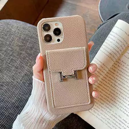 hermès pebbled leather card holder iphone 16/16pro/pro max case