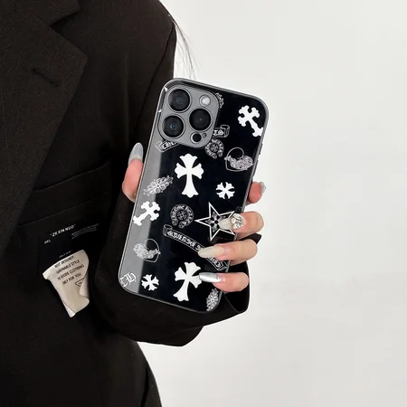 chrome hearts black and white iphone case