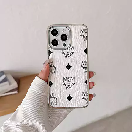 mcm electroplated silver iphone case