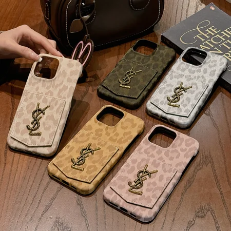ysl leopard print card holder iphone case