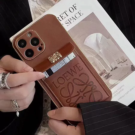 loewe brown black iphone case with card holder