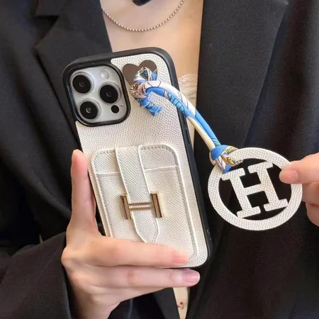 Hermes solid color phone case，Hermes leather phone case