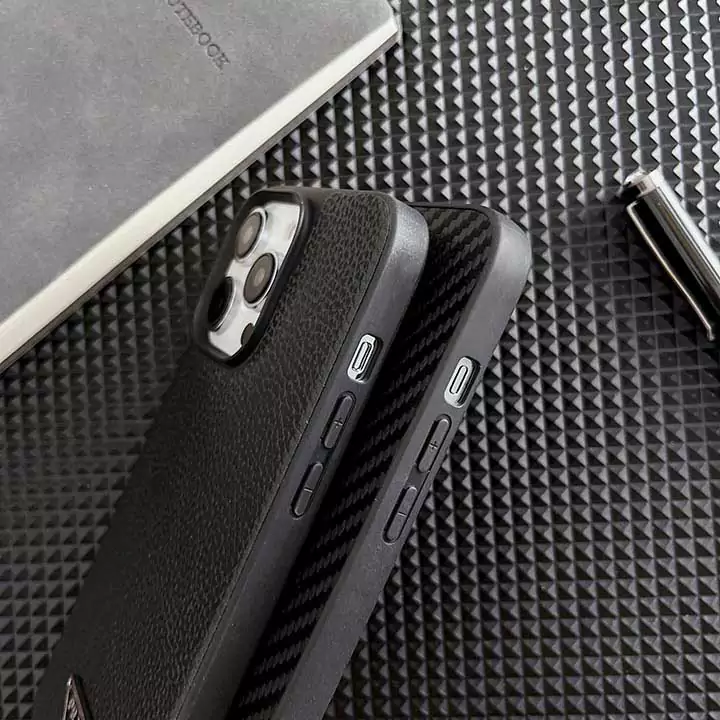 prada black leather iphone 16/16pro/pro max case