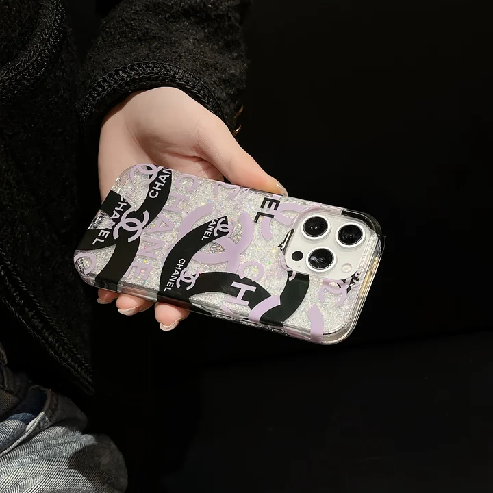  chanel silver foil glitter iphone 15/15pro case