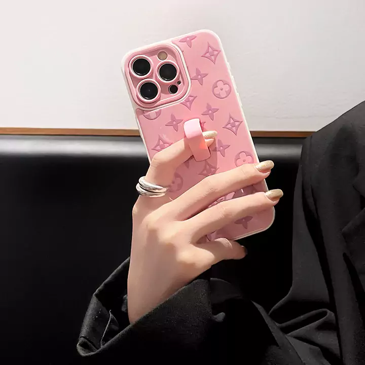 Chic LV Macaron Glossy Invisible Stand iPhone Case for iPhone 16/16 Pro/15/15 Pro/14/14 Pro/13/13 Pro