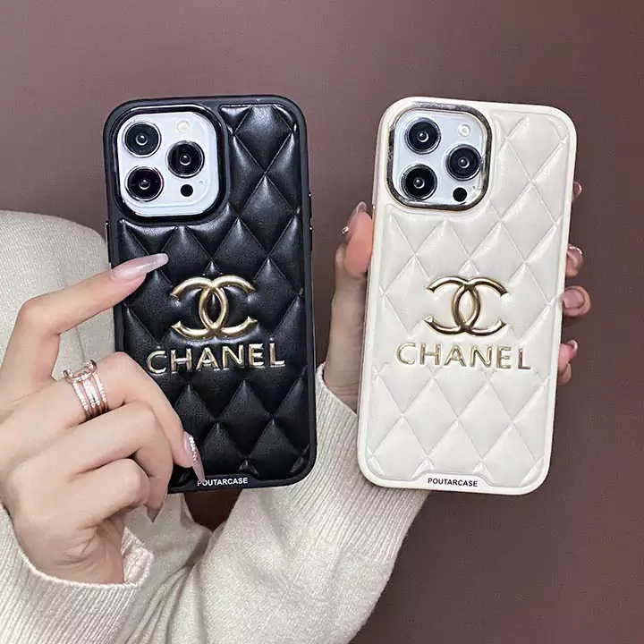 chanel quilted gold - foil logo pattern iphone case