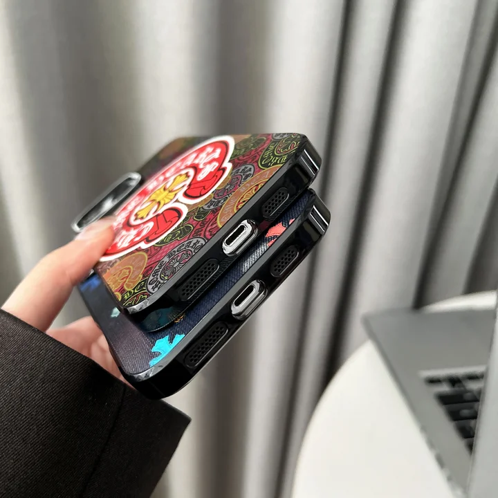 chrome hearts colorful denim iphone case