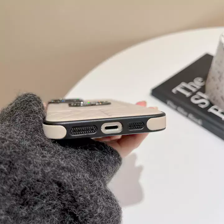 chanel limited - edition quilted embossed iphone case with diamond - adorned camera lens