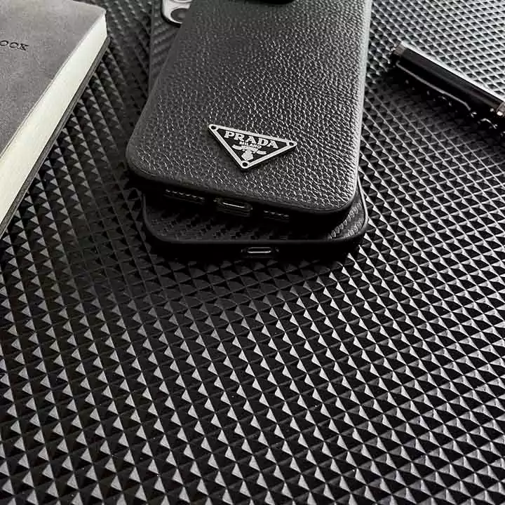 prada black leather iphone 16/16pro/pro max case