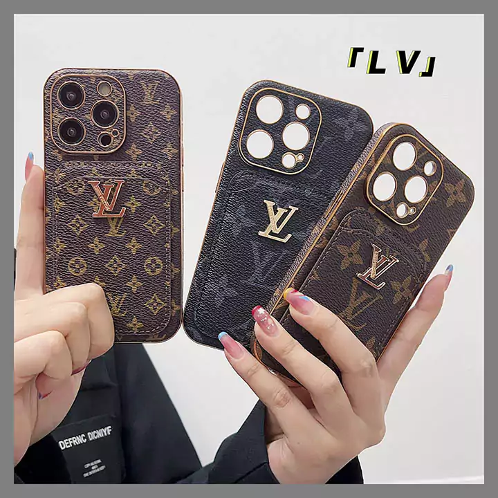 louis vuitton metal logo cardholder electroplated iphone 16/16pro/pro max case